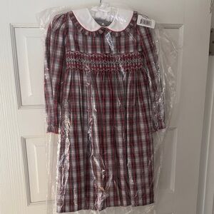 Edgehill Collection Red and White Plaid Dress